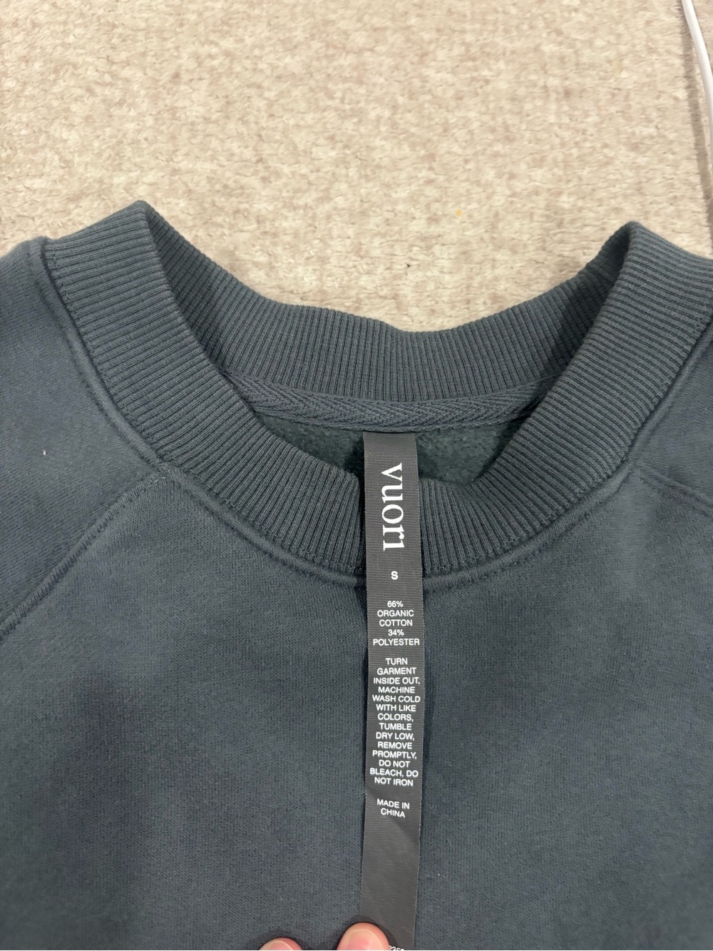 Vuori Women's Crewneck Sweater in Slate Blue-Green - Picture 2 of 3